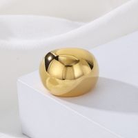 Stainless Steel 18K Gold Plated Simple Style Solid Color Rings main image 4