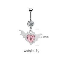 1 Piece Belly Rings Cute Pastoral Simple Style Star Heart Shape Wings Stainless Steel Alloy Plating Inlay Acrylic Rhinestones Glass White Gold Plated sku image 6