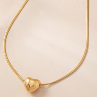 Sweet Simple Style Heart Shape Plastic Copper Alloy Women's Necklace main image 3
