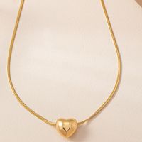 Sweet Simple Style Heart Shape Plastic Copper Alloy Women's Necklace main image 5