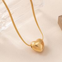 Sweet Simple Style Heart Shape Plastic Copper Alloy Women's Necklace main image 4