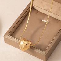 Sweet Simple Style Heart Shape Plastic Copper Alloy Women's Necklace main image 6