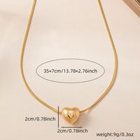 Sweet Simple Style Heart Shape Plastic Copper Alloy Women's Necklace main image 2