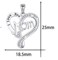 Argent Sterling Style IG Élégant Lettre Forme De Cœur Placage Strass Pendentif main image 2