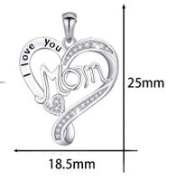 Sterling Silver IG Style Elegant Letter Heart Shape Plating Rhinestones Pendant Necklace main image 2
