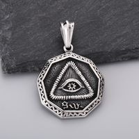 1 Piece 42*36mm Stainless Steel 18K Gold Plated Devil's Eye Hammered Pendant main image 6