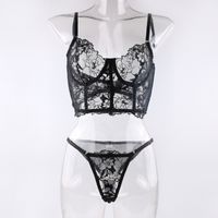 Women's Simple Style Classic Style Solid Color Sexy Lingerie Sets Party Wireless Bra Low Waist Briefs Sexy Lingerie main image 2