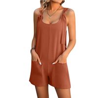 Women's Holiday Daily Streetwear Solid Color Shorts Pocket Rompers main image 2