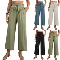 Women's Holiday Daily Vintage Style Solid Color Full Length Pocket Casual Pants main image 6