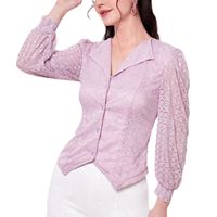 Women's Blouse Long Sleeve Blouses Button Vacation Solid Color main image 3