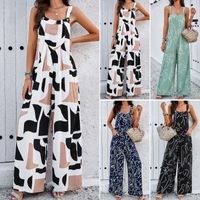 Women's Holiday Daily Vacation Multicolor Full Length Printing Jumpsuits main image 1