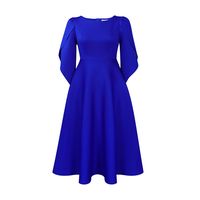 Women's Swing Dress Simple Style Round Neck 3/4 Length Sleeve Solid Color Midi Dress Holiday Daily sku image 7