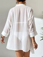 Women's Blouse 3/4 Length Sleeve Blouses Simple Style Solid Color main image 4