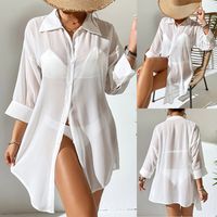 Women's Blouse 3/4 Length Sleeve Blouses Simple Style Solid Color main image 1