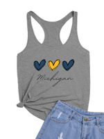Women's T-shirt Sleeveless Tank Tops Printing Streetwear Heart Shape main image 5