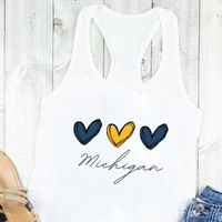 Women's T-shirt Sleeveless Tank Tops Printing Streetwear Heart Shape main image 1