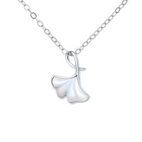 Sterling Silver Casual Romantic Modern Style Ginkgo Leaf Pendant Necklace sku image 1