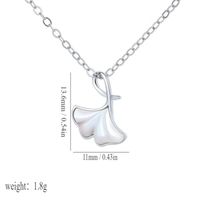 Sterling Silver Casual Romantic Modern Style Ginkgo Leaf Pendant Necklace main image 2