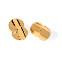 1 Pair IG Style Geometric 304 Stainless Steel 18K Gold Plated Ear Studs main image 6
