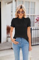 Women's T-shirt Short Sleeve T-Shirts Elegant Solid Color sku image 10