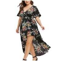 Regular Dress Elegant V Neck Short Sleeve Printing Midi Dress Daily Street main image 4