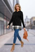 Women's Hoodies Long Sleeve Streetwear Plaid Solid Color main image 2