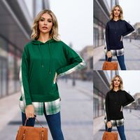 Women's Hoodies Long Sleeve Streetwear Plaid Solid Color main image 1