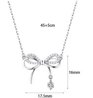Sterling Silver Elegant Simple Style Bow Knot Plating Pendant Necklace main image 2