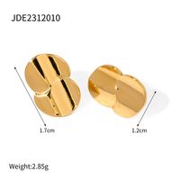 1 Pair IG Style Geometric 304 Stainless Steel 18K Gold Plated Ear Studs sku image 1