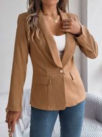 Women's Coat Long Sleeve Blazers Classic Style Streetwear Solid Color main image 3