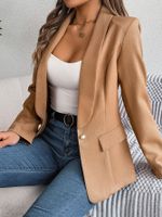 Women's Coat Long Sleeve Blazers Classic Style Streetwear Solid Color main image 2