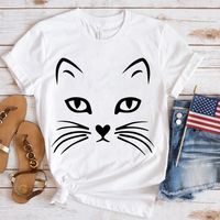 Women's T-shirt Short Sleeve T-Shirts Casual Cat main image 6