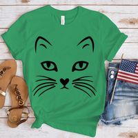 Women's T-shirt Short Sleeve T-Shirts Casual Cat main image 3