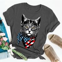 Women's T-shirt Short Sleeve T-Shirts Printing Vacation Cat main image 3
