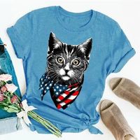 Women's T-shirt Short Sleeve T-Shirts Printing Vacation Cat main image 5