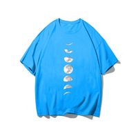 Men's Moon Solid Color Printing T-shirt Men's Clothing main image 5