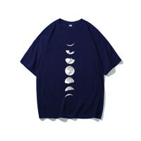 Men's Moon Solid Color Printing T-shirt Men's Clothing main image 6