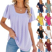 Women's T-shirt Short Sleeve T-Shirts Casual Solid Color main image 1