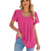 Women's T-shirt Short Sleeve T-Shirts Casual Solid Color main image 3