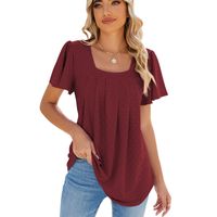 Women's T-shirt Short Sleeve T-Shirts Casual Solid Color main image 5