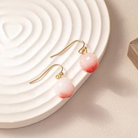 1 Pair Cute Sweet Peach Glass Ferroalloy Drop Earrings main image 5