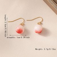 1 Pair Cute Sweet Peach Glass Ferroalloy Drop Earrings main image 2