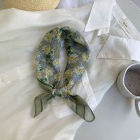 Women's Pastoral Flower Cotton And Linen Silk Scarf main image 5