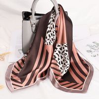 Women's Vintage Style Color Block Polyester Silk Scarf main image 3