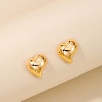 1 Pair Nordic Style Simple Style Heart Shape Alloy Ear Studs main image 3