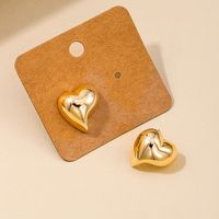 1 Pair Nordic Style Simple Style Heart Shape Alloy Ear Studs main image 1