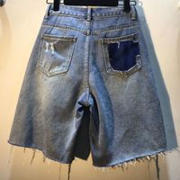 Women's Daily Casual Streetwear Solid Color Knee Length Beaded Diamond Jeans Shorts main image 5