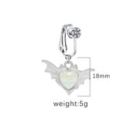 1 Piece Belly Rings IG Style Shiny Heart Shape Wings Stainless Steel Alloy Inlay Acrylic Glass White Gold Plated Gold Plated sku image 2