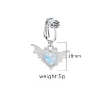 1 Piece Belly Rings IG Style Shiny Heart Shape Wings Stainless Steel Alloy Inlay Acrylic Glass White Gold Plated Gold Plated main image 3