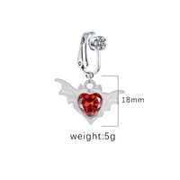 1 Piece Belly Rings IG Style Shiny Heart Shape Wings Stainless Steel Alloy Inlay Acrylic Glass White Gold Plated Gold Plated sku image 4